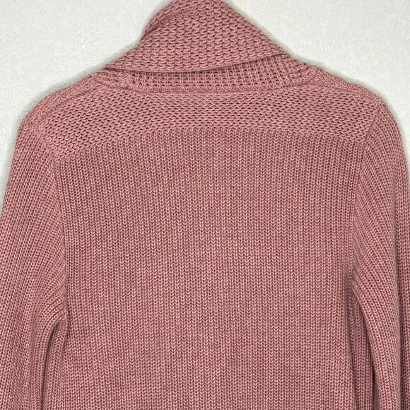 Ralph Lauren Sweater Womens Medium Pink Shawl Collar Cardigan Cotton Cashmere - Picture 7 of 8